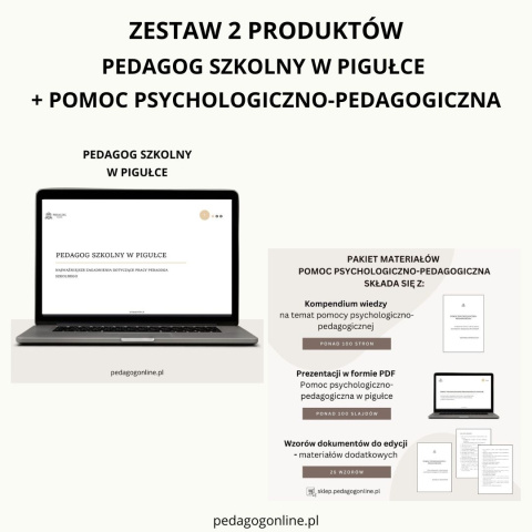 Zestaw 2 produktów - Pedagog szkolny w pigułce + Pomoc psychoglogiczno-pedagogiczna Zestaw 2 produktów - Pedagog szkolny w pigułce + Pomoc psychoglogiczno-pedagogiczna